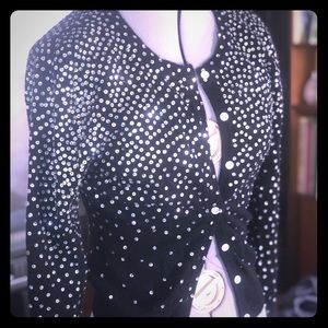 Vintage Glamour. Sequined 1950s Cashmere/Wool